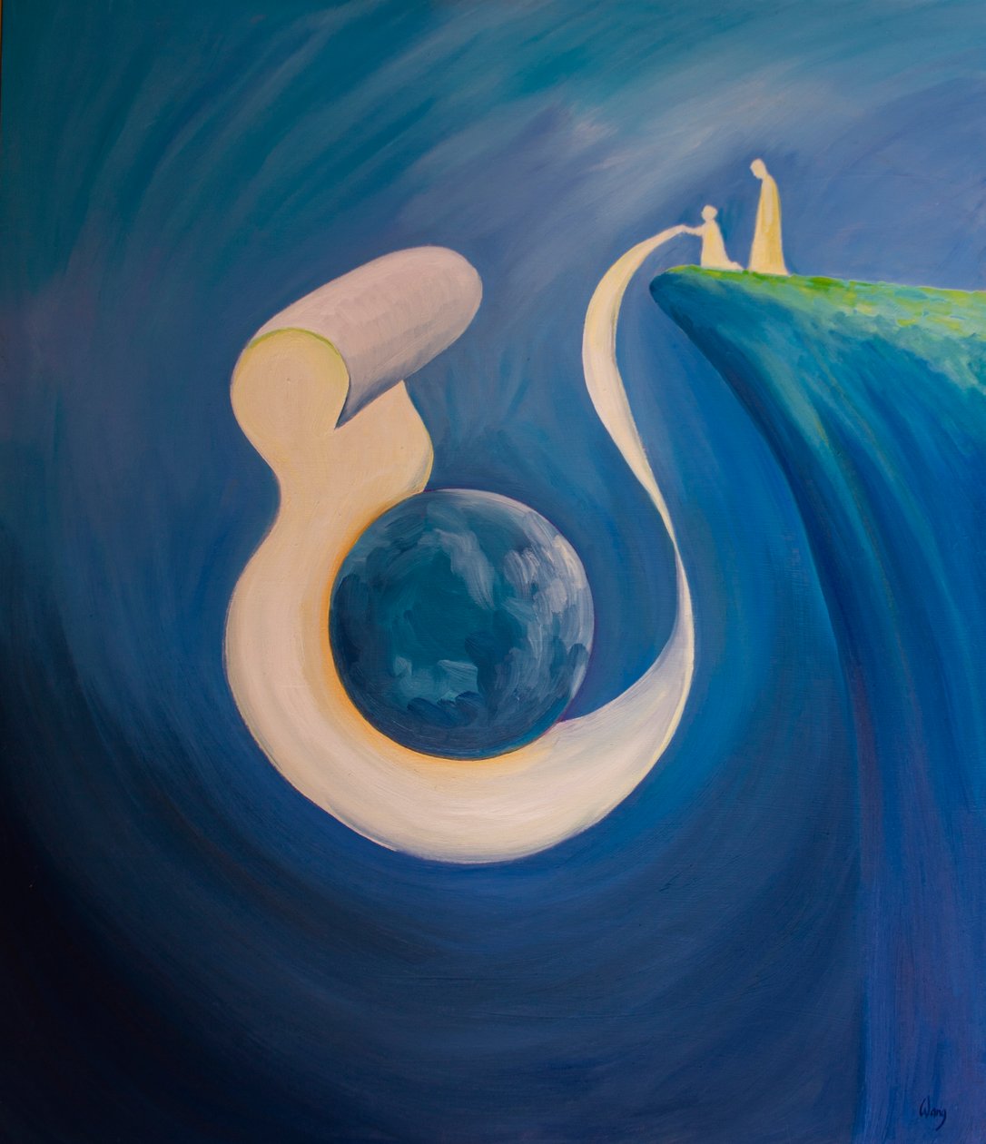 Mesih adına dua ettiğimizde duamız tüm dünyayı sarabilir, 2000 (gemide petrol) by Elizabeth Wang