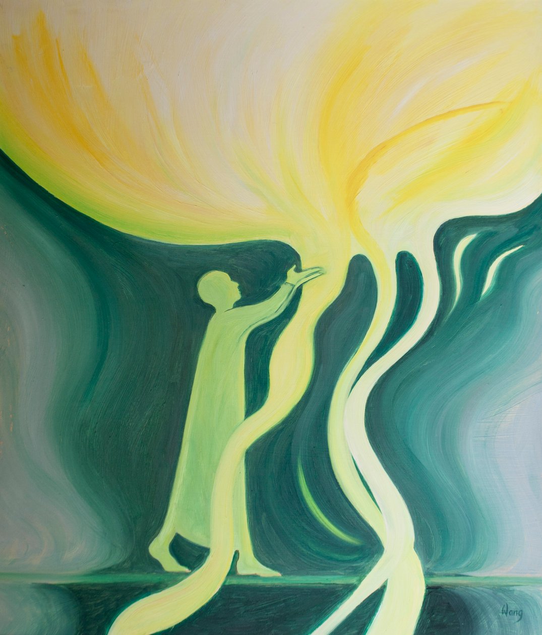 Ne zaman dua etsek Allah üzerimize lütfunu döker, 2000 (gemide yağ) by Elizabeth Wang