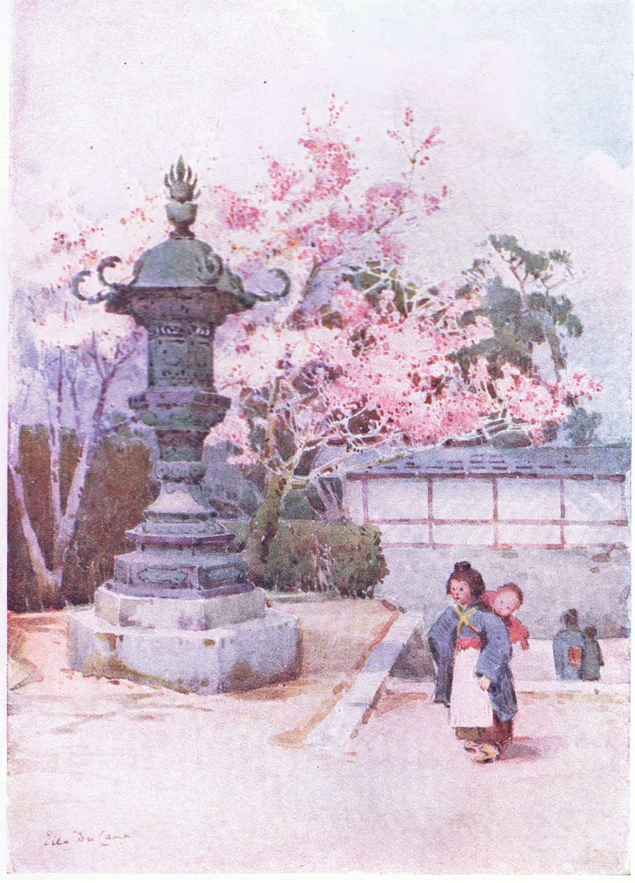Japon çocuklar c.1900 (renkli taş) by Ella Du Cane