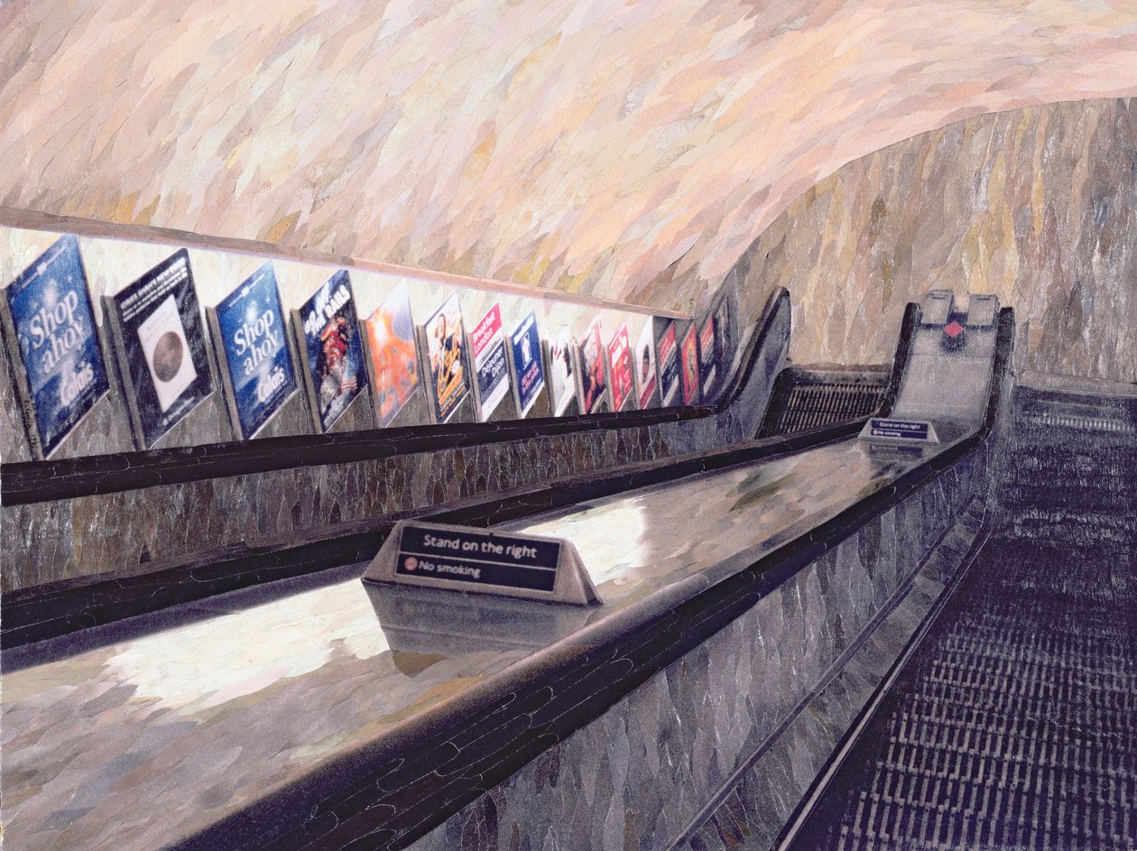 A Busker Somewhere Near, 1999 (kağıt mozaik kolaj) by Ellen Golla