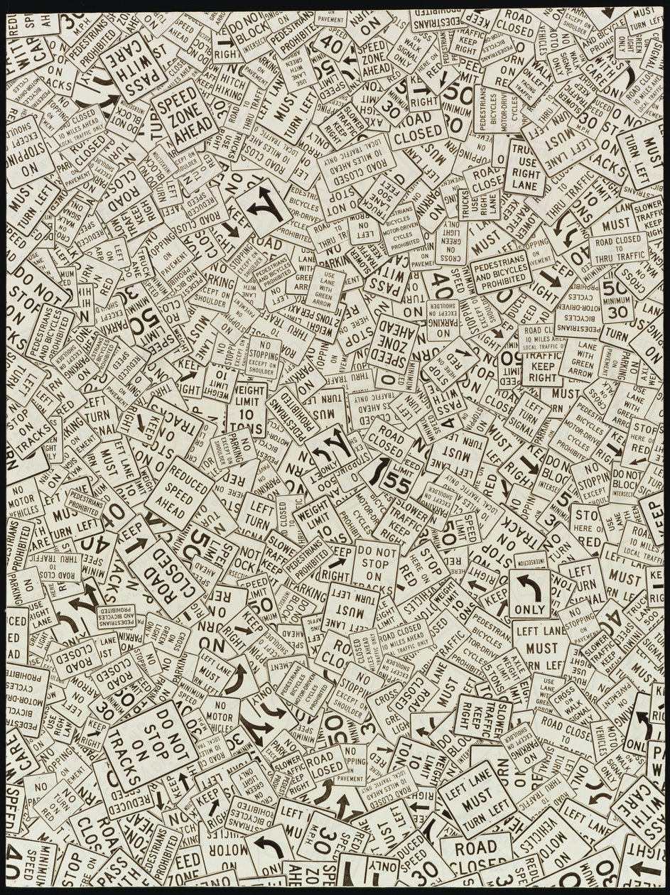 Do Not Stop on Tracks, 1993 (kağıt mozaik kolaj) by Ellen Golla
