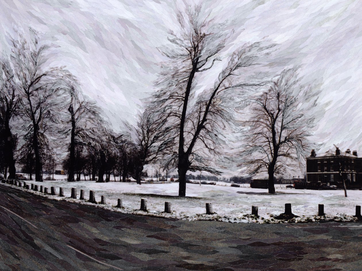 Westgrove, Looking Towards Blackheath, 1999 (kağıt mozaik kolaj) by Ellen Golla