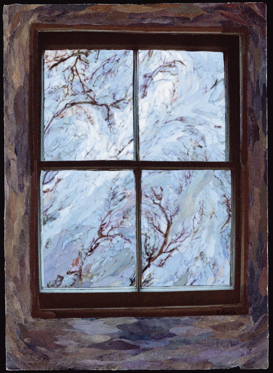Benim İçin Uçağa Binerdin, 2001 (kağıt mozaik kolaj) by Ellen Golla