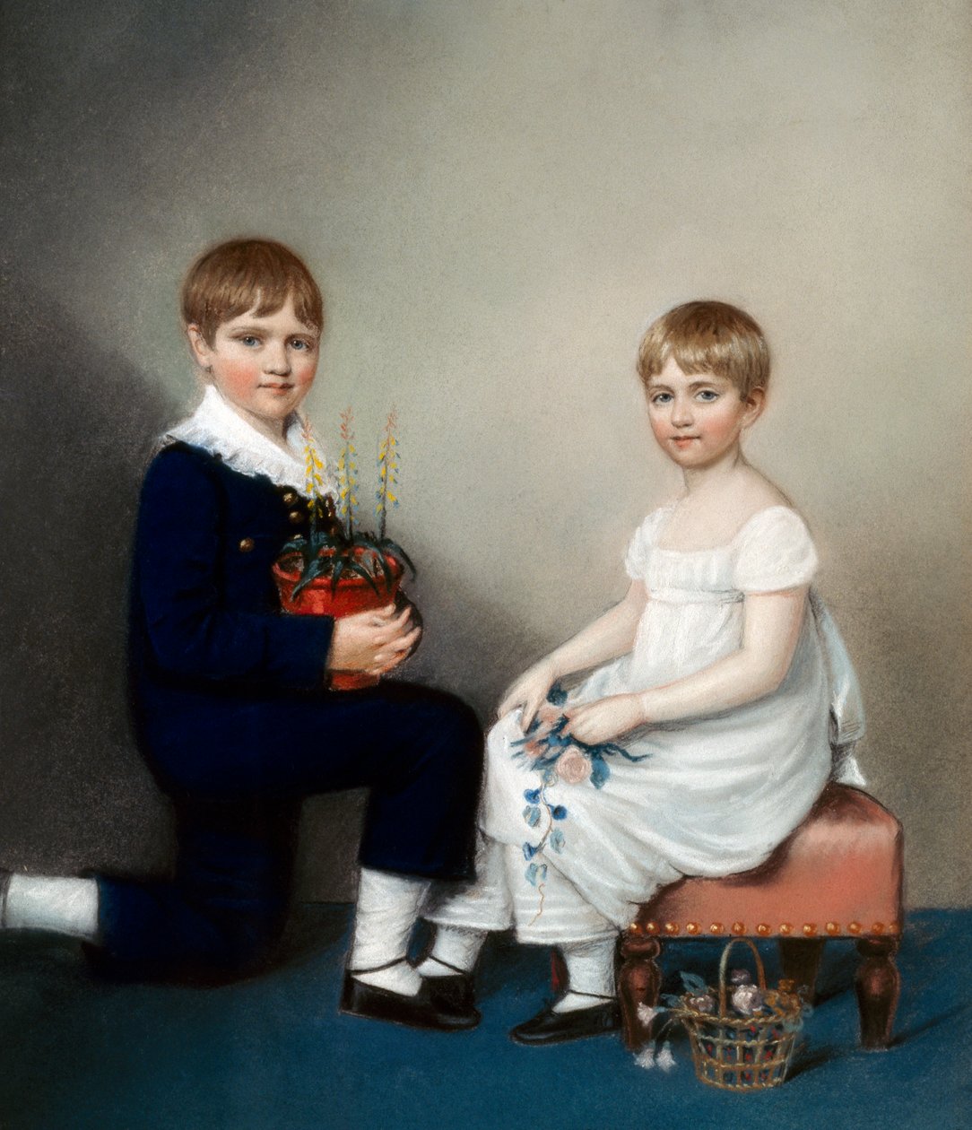 Charles (altı yaşında) ve Catherine Darwin (tuval üzerine yağlı boya) by Ellen Sharples
