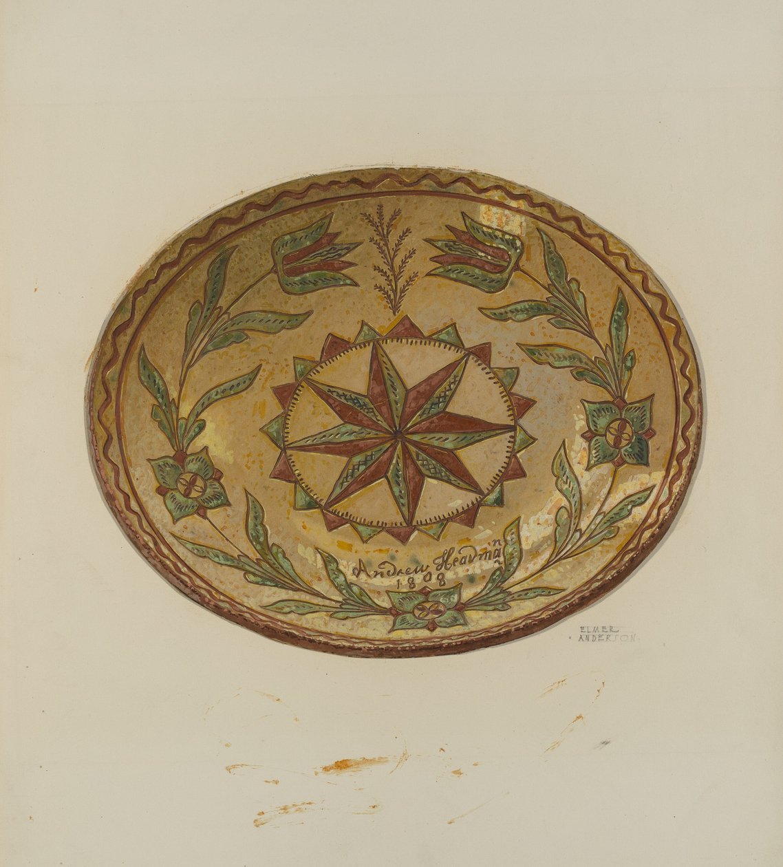 Pennsylvania Alman Pasta Tabağı by Elmer G. Anderson