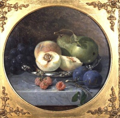 Mermer Çıkıntıda Meyve Natürmort (63908 çifti) by Eloise Harriet Stannard