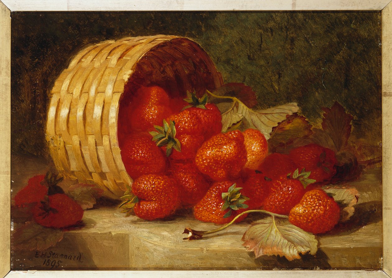 Çıkıntıdaki Hasır Sepette Çilek, 1895 by Eloise Harriet Stannard