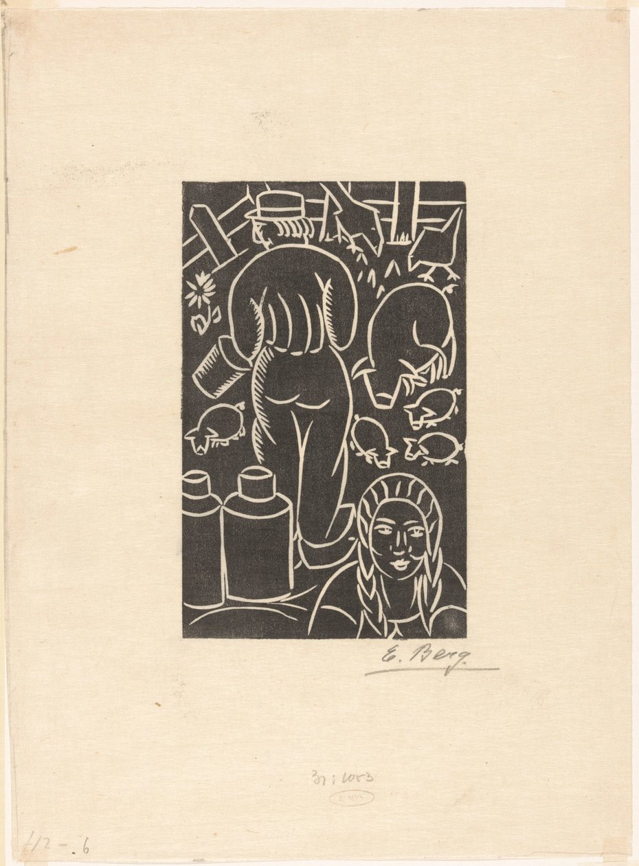Çiftçi ve çiftçinin karısı by Else Berg (signed by artist)