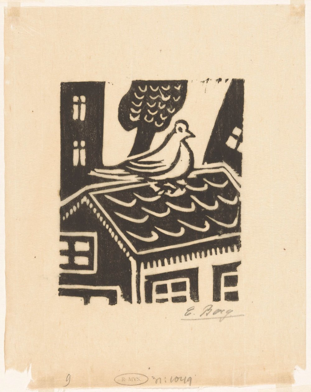 çatıdaki güvercin by Else Berg (signed by artist)