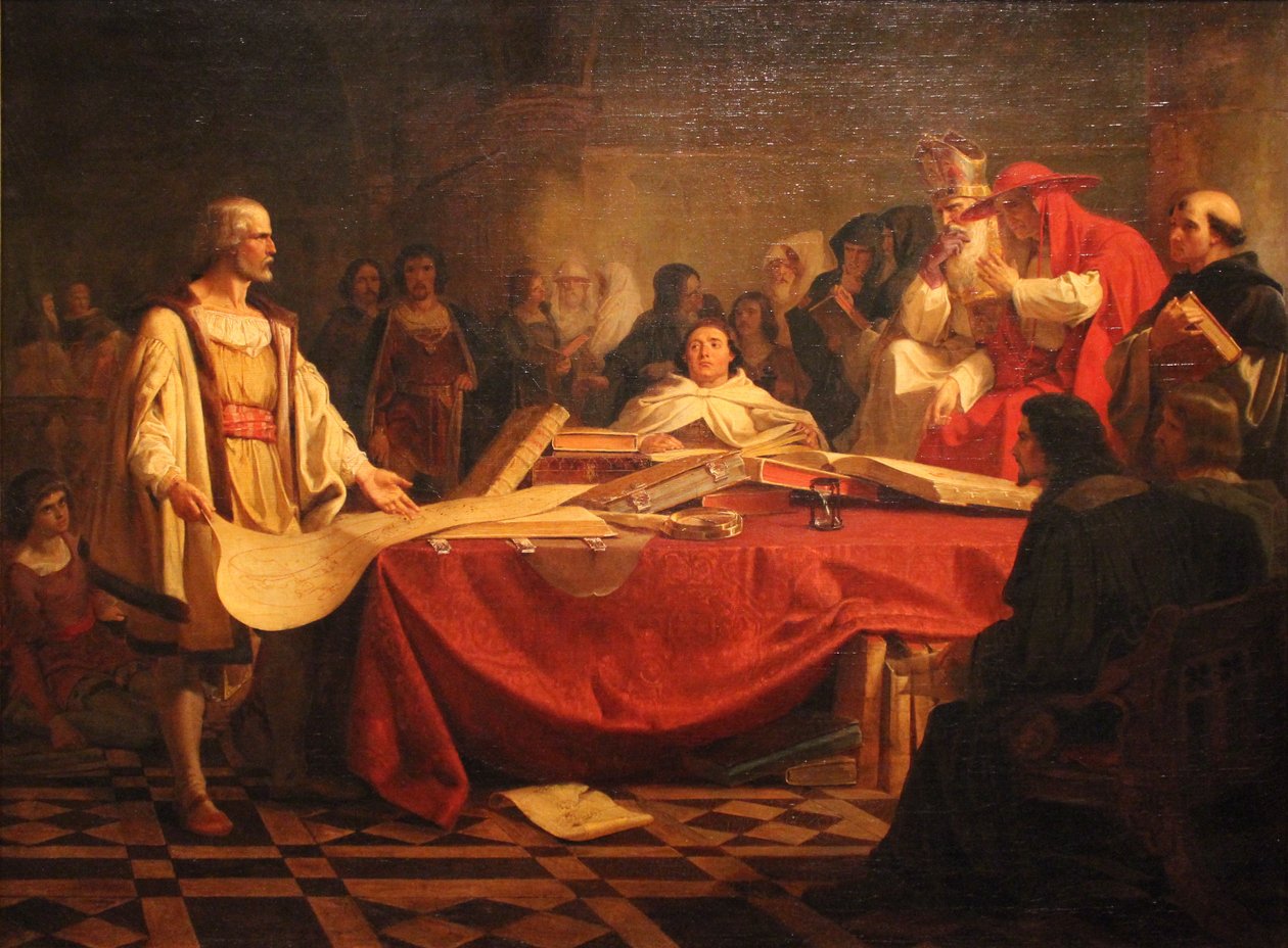 Salamanca Konseyi önünde Christopher Columbus by Emanuel Gottlieb Leutze