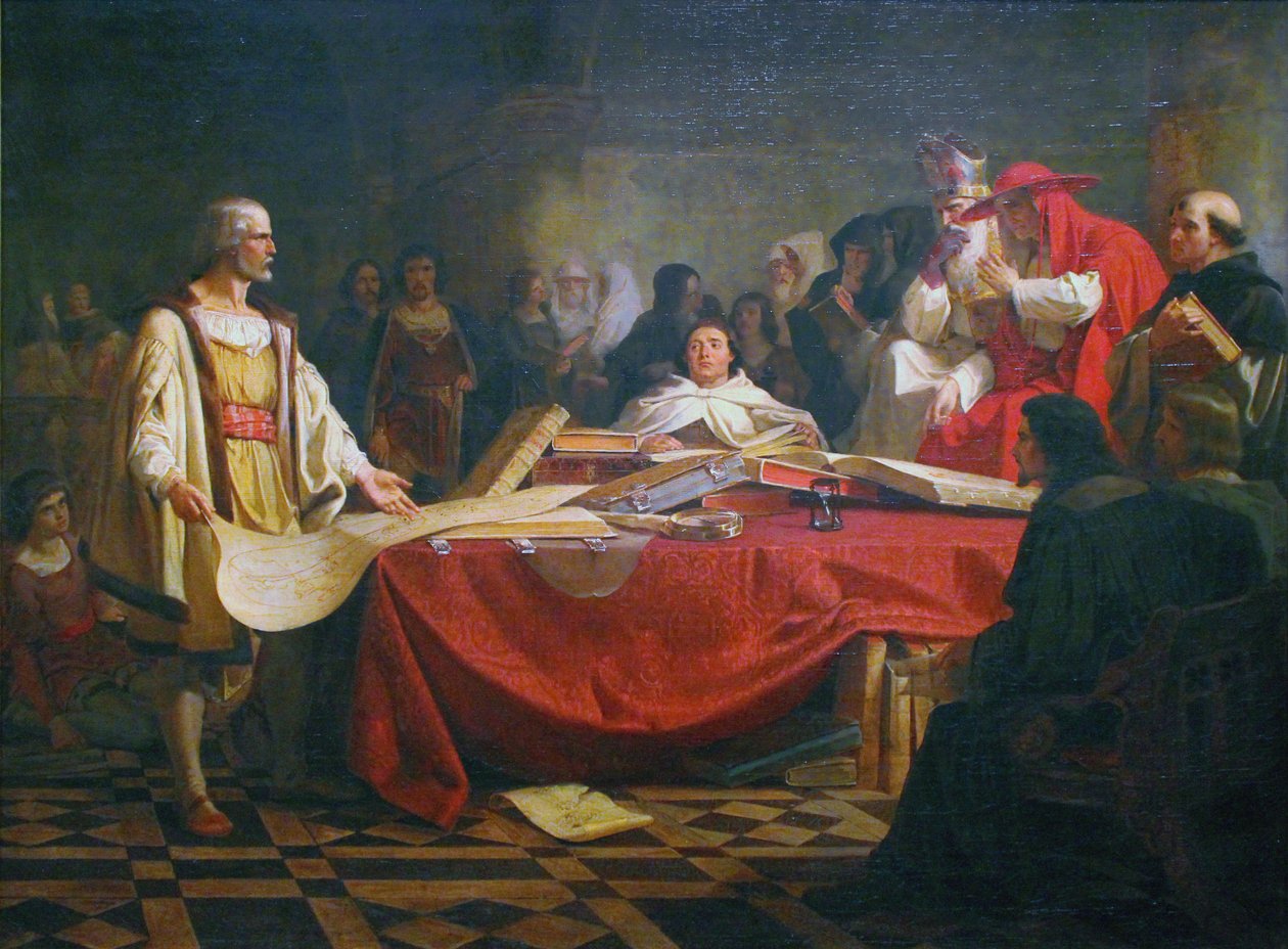 Salamanca Konseyi önünde Christopher Columbus by Emanuel Leutze