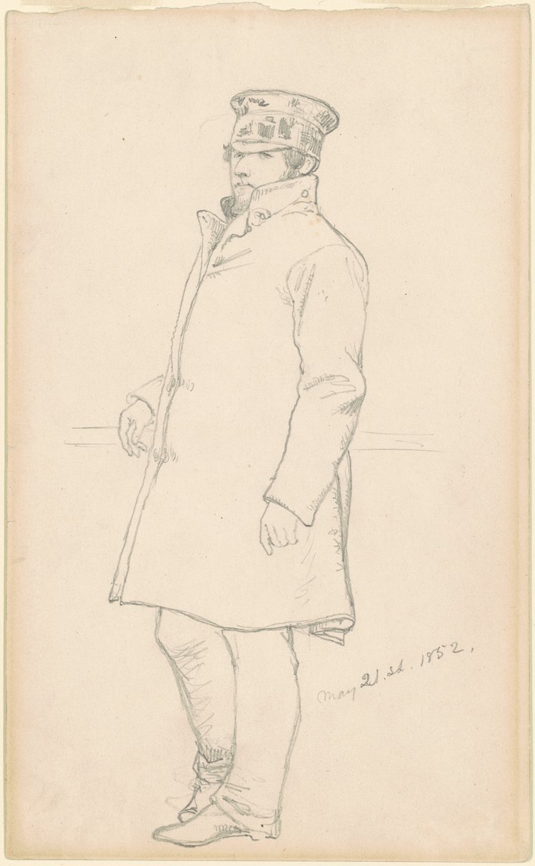 Şapkalı ve Paltolu Adam by Emanuel Gottlieb Leutze