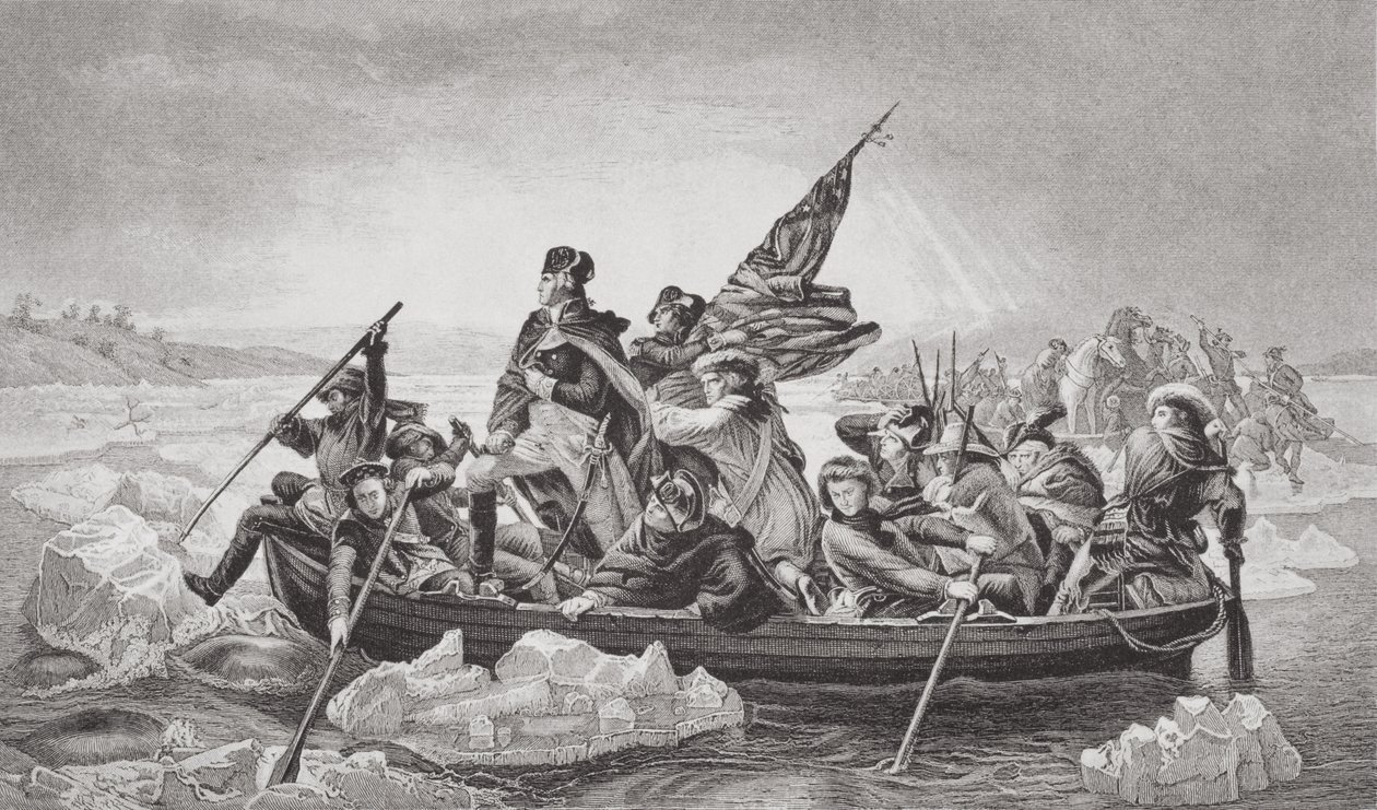 Washington, Trenton, New Jersey, Noel 1776 yakınlarındaki Delaware