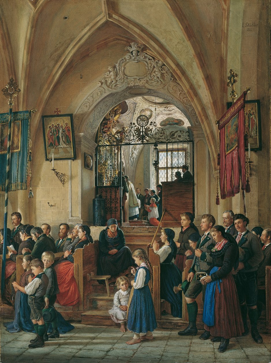 Aussee bölge kilisesinin iç kısmı by Emanuel Stöckler