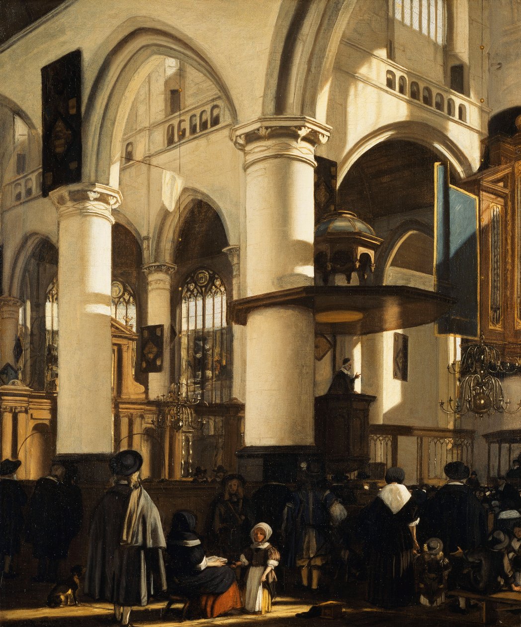 Eski Kilise, Delft, Kilise müdavimleri bir Vaaz dinlerken, 1669 by Emanuel de Witte