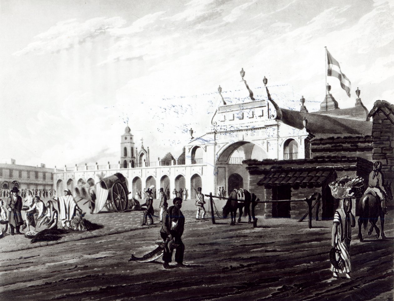 Daniel Havell (1785-1826) 1820 tarafından kazınmış Pazar Yeri, by Emeric Essex Vidal