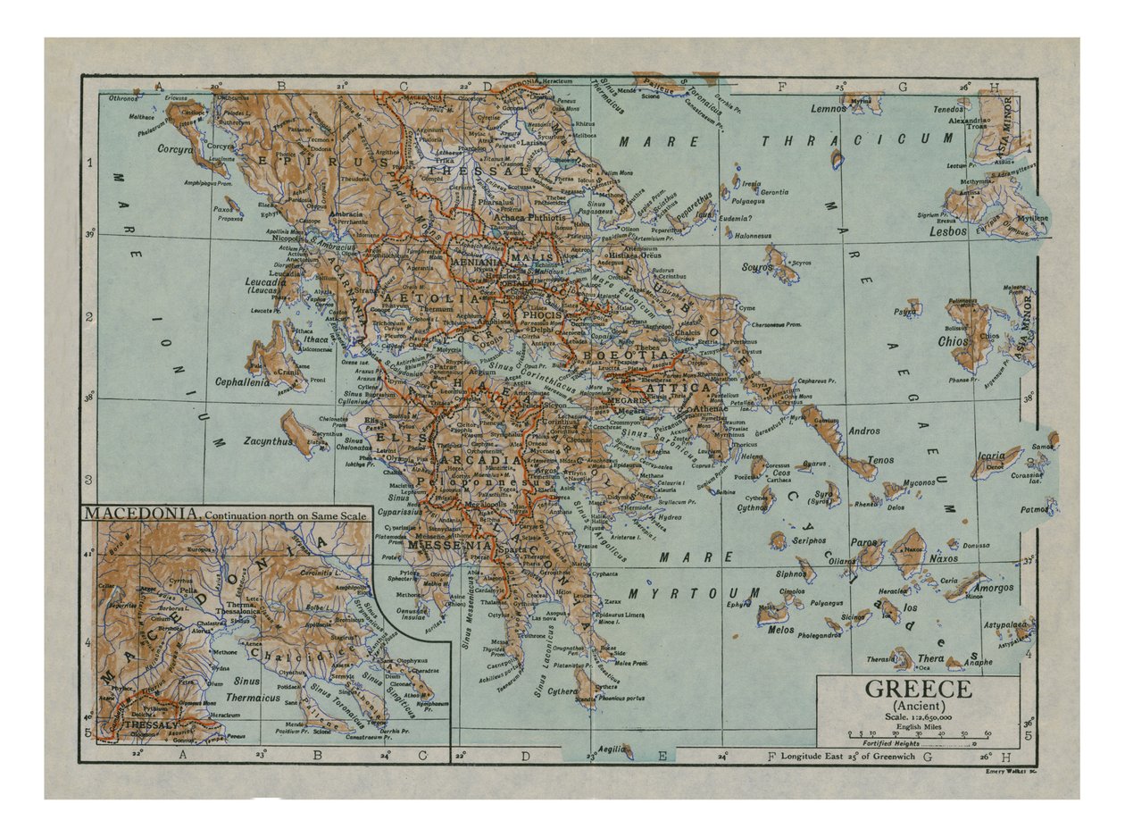 Antik Yunanistan Haritası, c1910