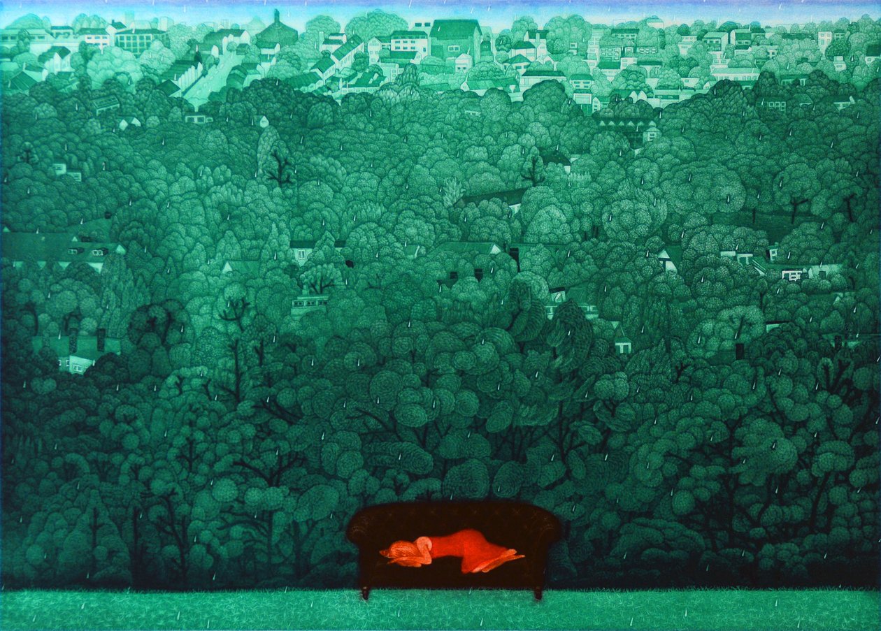 Yağmurda Hayal, 2009 (gravür) by Emiko Aida