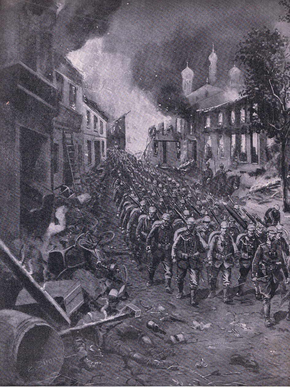 Brest-Litowski'nin Alman birlikleri tarafından işgali, The Illustrated History of the World War 1914-1915 pub'ından. tarafından Union Berlagsefellfchaft by Emil (after) Limmer