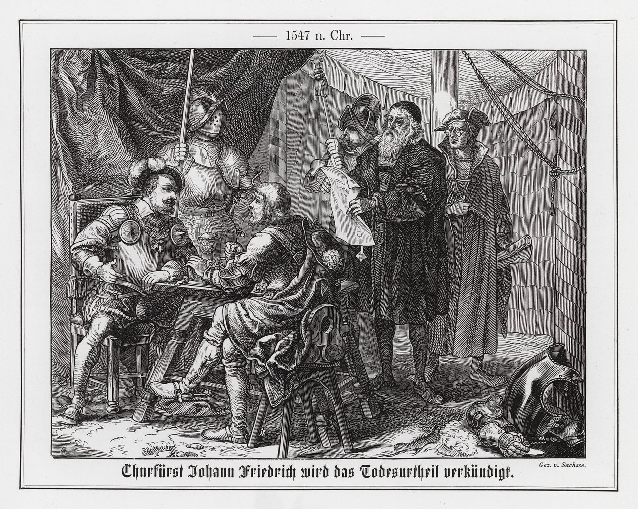 Saksonya Elektörü I. John Frederick, ölüm cezasını alırken by Emil Eugen Sachsse