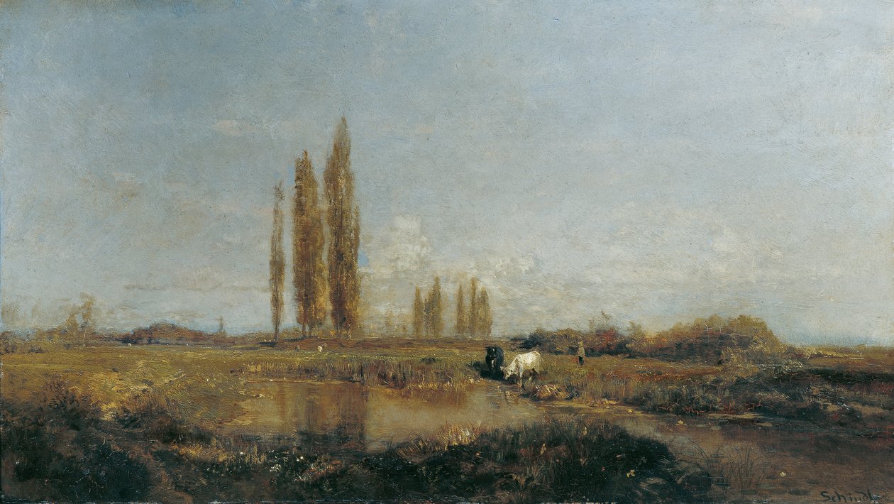 Lundenburg yakınlarındaki Thaya'da by Emil Jakob Schindler