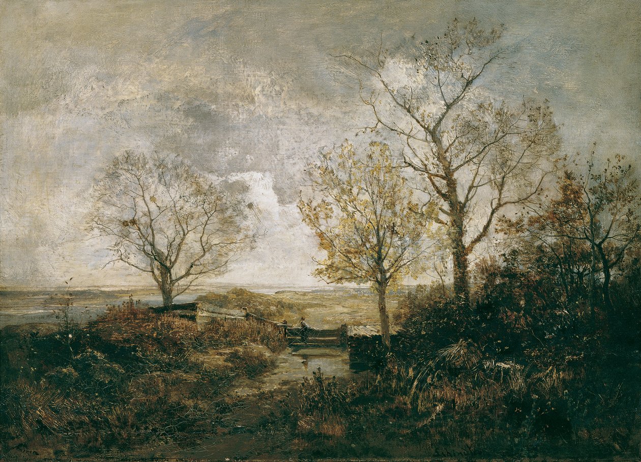 Nehir kenarında sonbahar manzarası by Emil Jakob Schindler