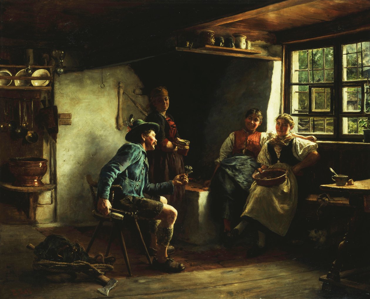 Flört, 1880 by Emil Karl Rau