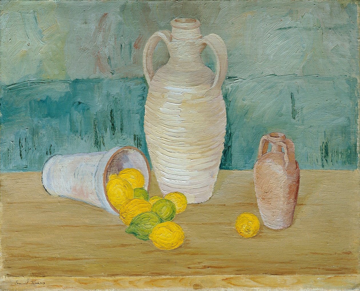 Steins ve Limonlu Natürmort by Emil Kraus