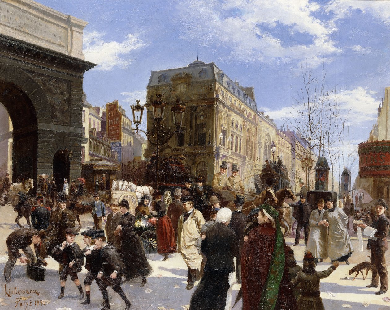 Grands Boulevards, Porte St. Martin, Paris by Emil Lindemann