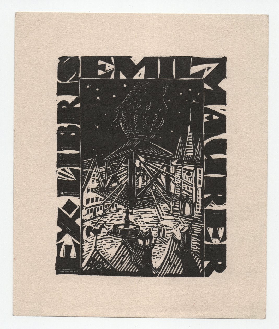 Ex Libris Emil Maurer (gravür) by Emil Maurer