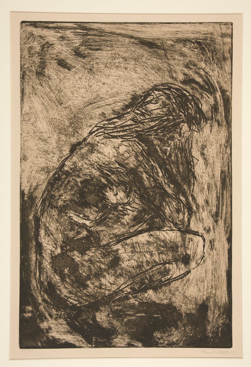 Oturmuş Çıplak by Emil Nolde