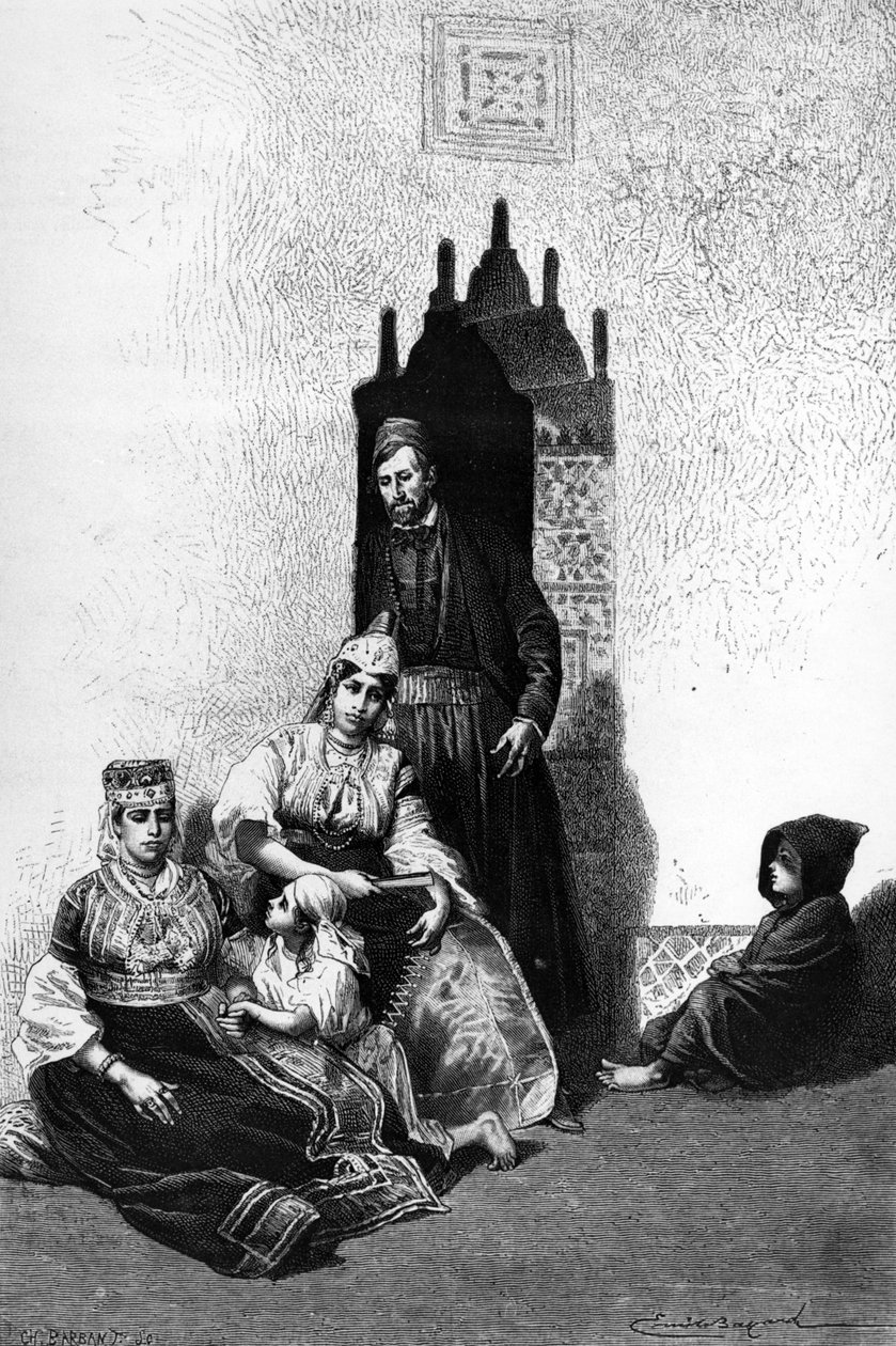 Faslı bir Yahudi aile, 1878 by Emile Antoine Bayard
