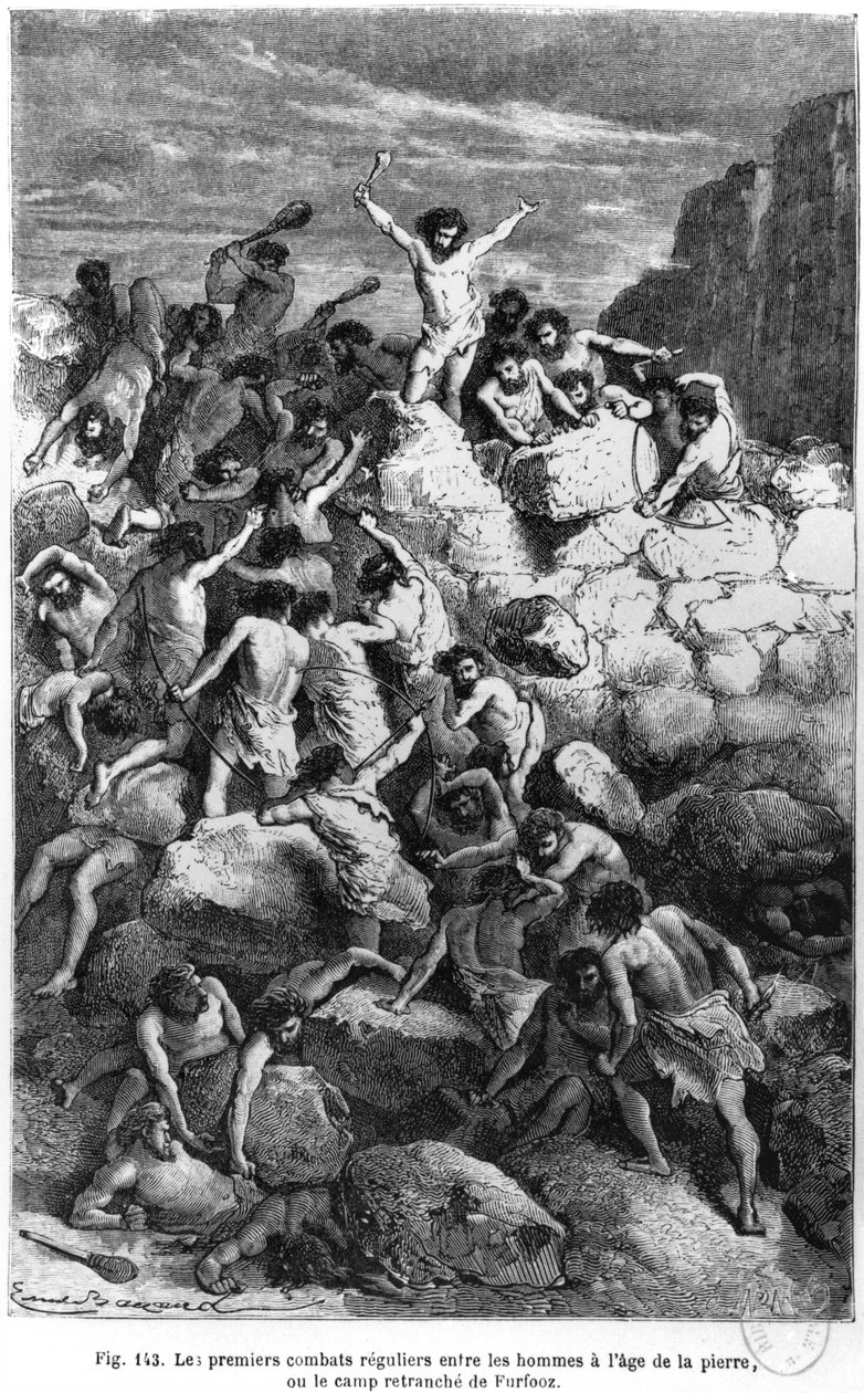 Taş Devrinin İlk Dövüşleri, Hachette tarafından yayınlanan Louis Figuier (1819-94) tarafından 