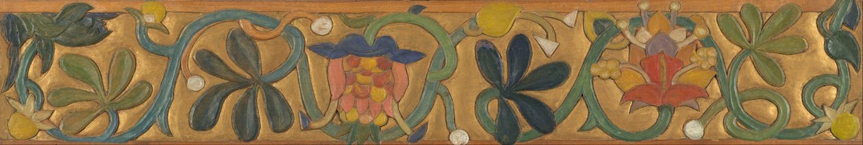 Dallar ve çiçeklerle süslenmiş tahta by Emile Bernard