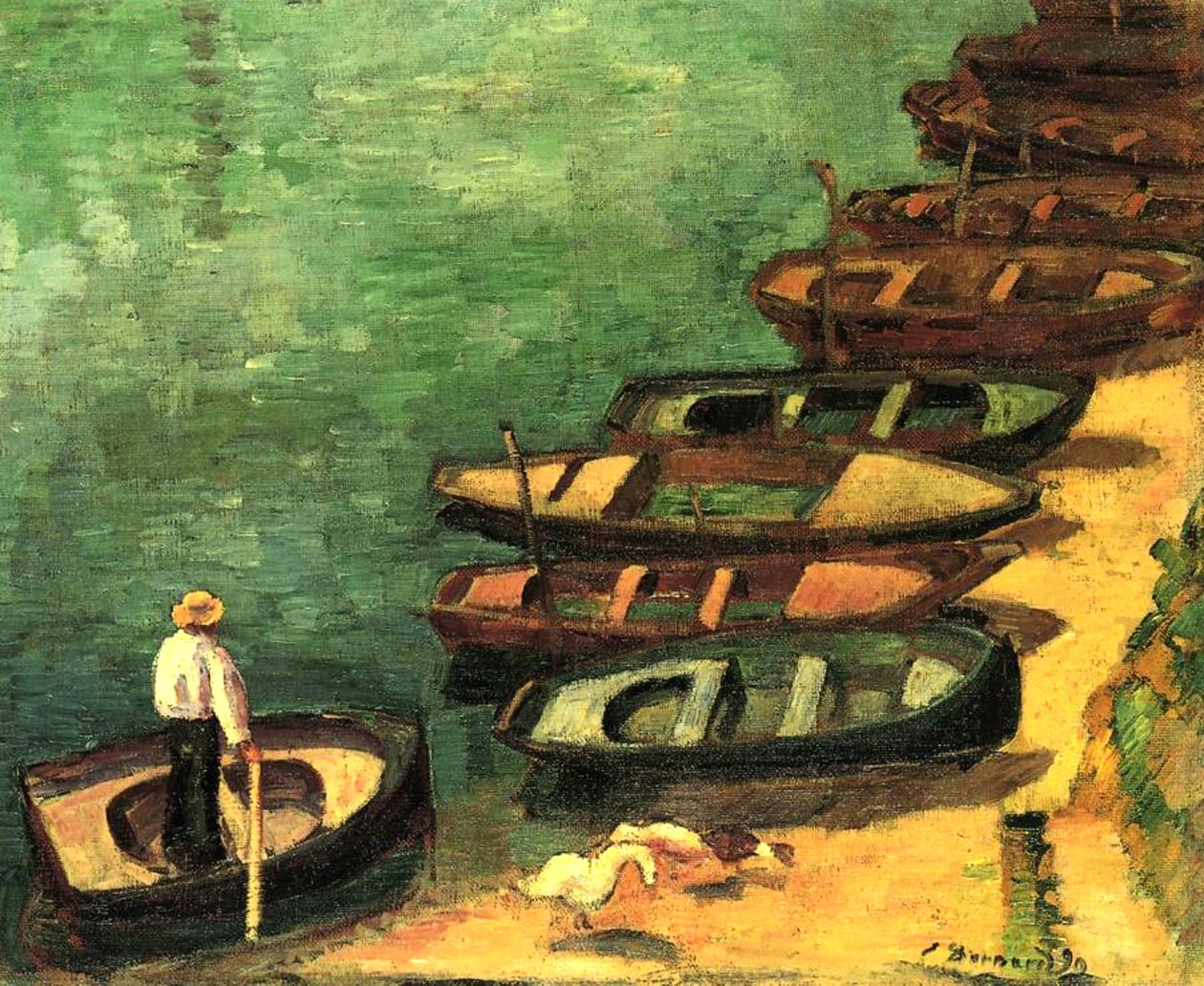 Pont-Aven'daki Tekneler, Brittany, 1890 by Emile Bernard