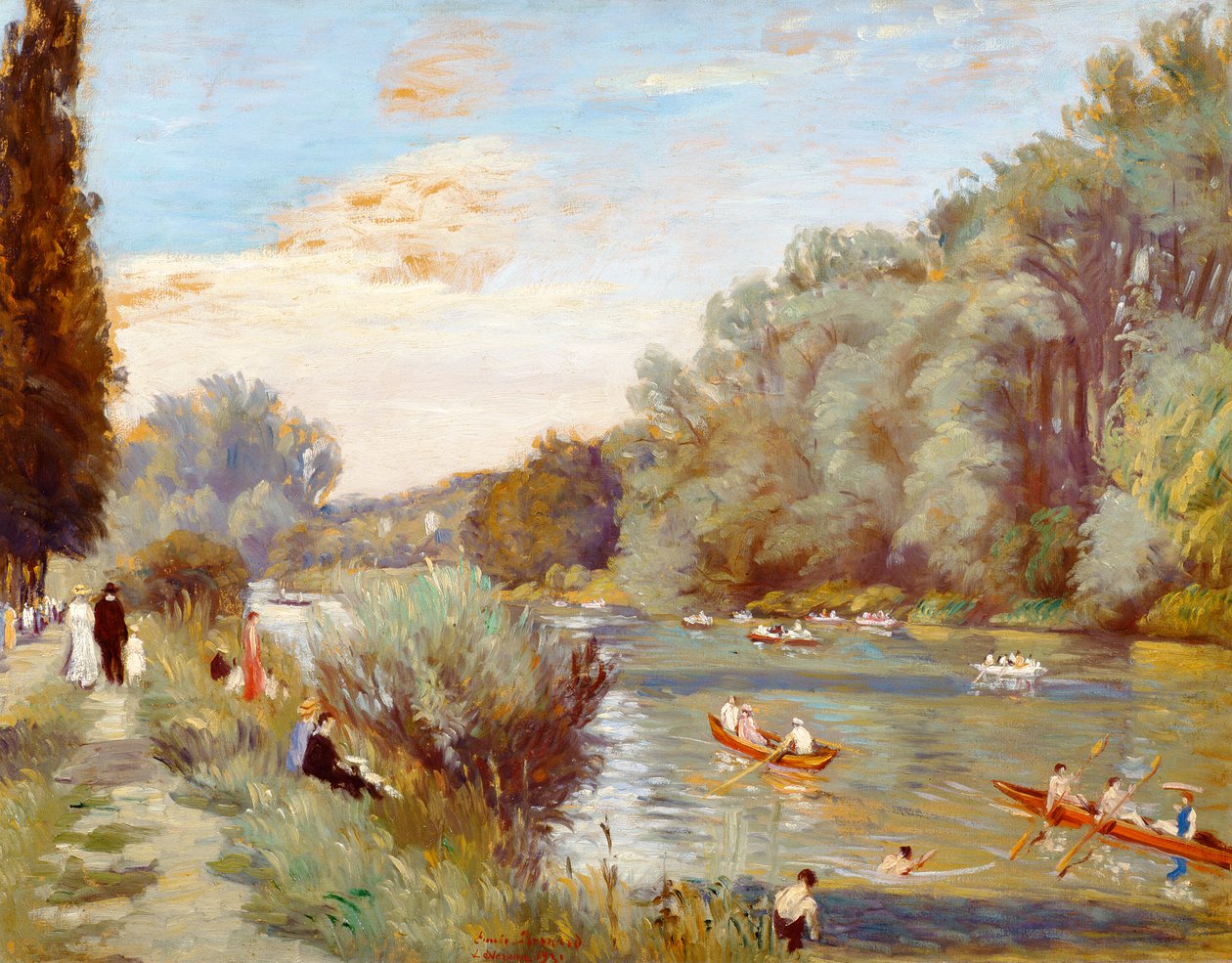 Nehirde Kürekli Tekneler, 1931 by Emile Bernard