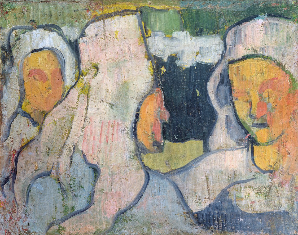 Dul Kadın Bonelerinde Üç Breton Kadın by Emile Bernard