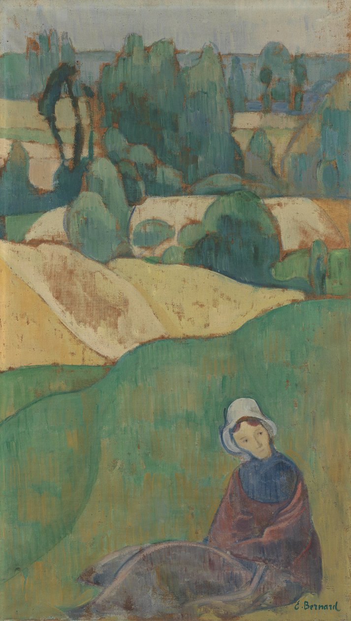 Tarlada Oturan Kadın by Emile Bernard
