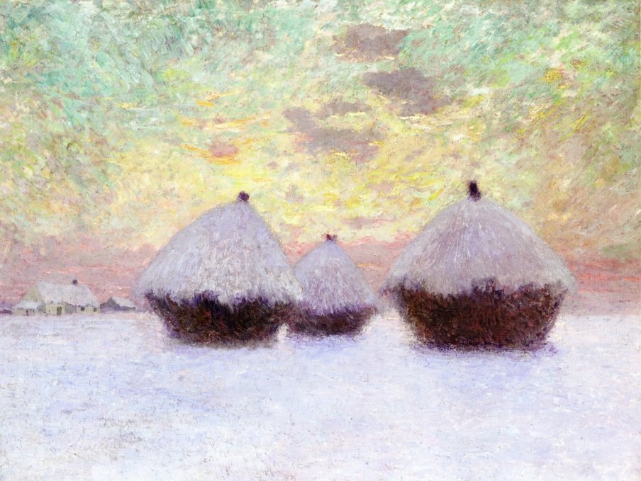 Karda Saman Yığınları by Emile Claus