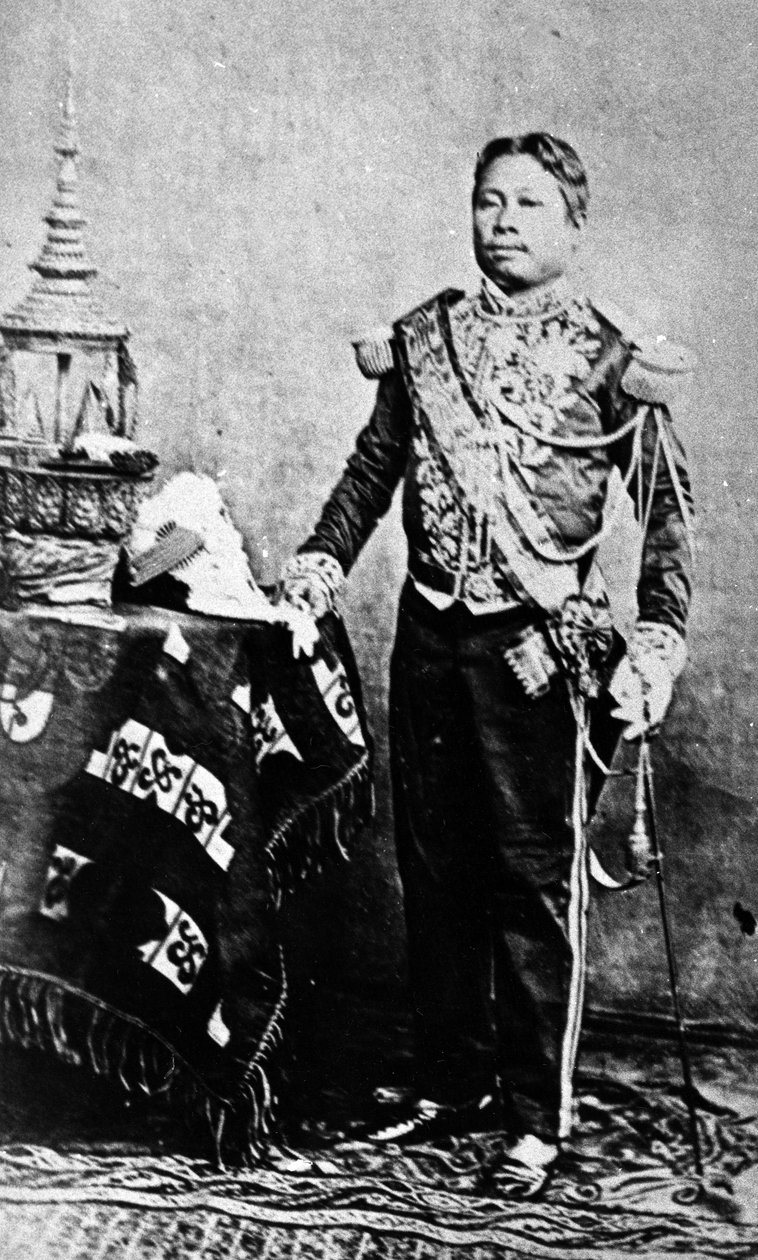 Siyam Askeri Üniformalı Kamboçya Kralı Norodom, 1861 by Emile Gsell