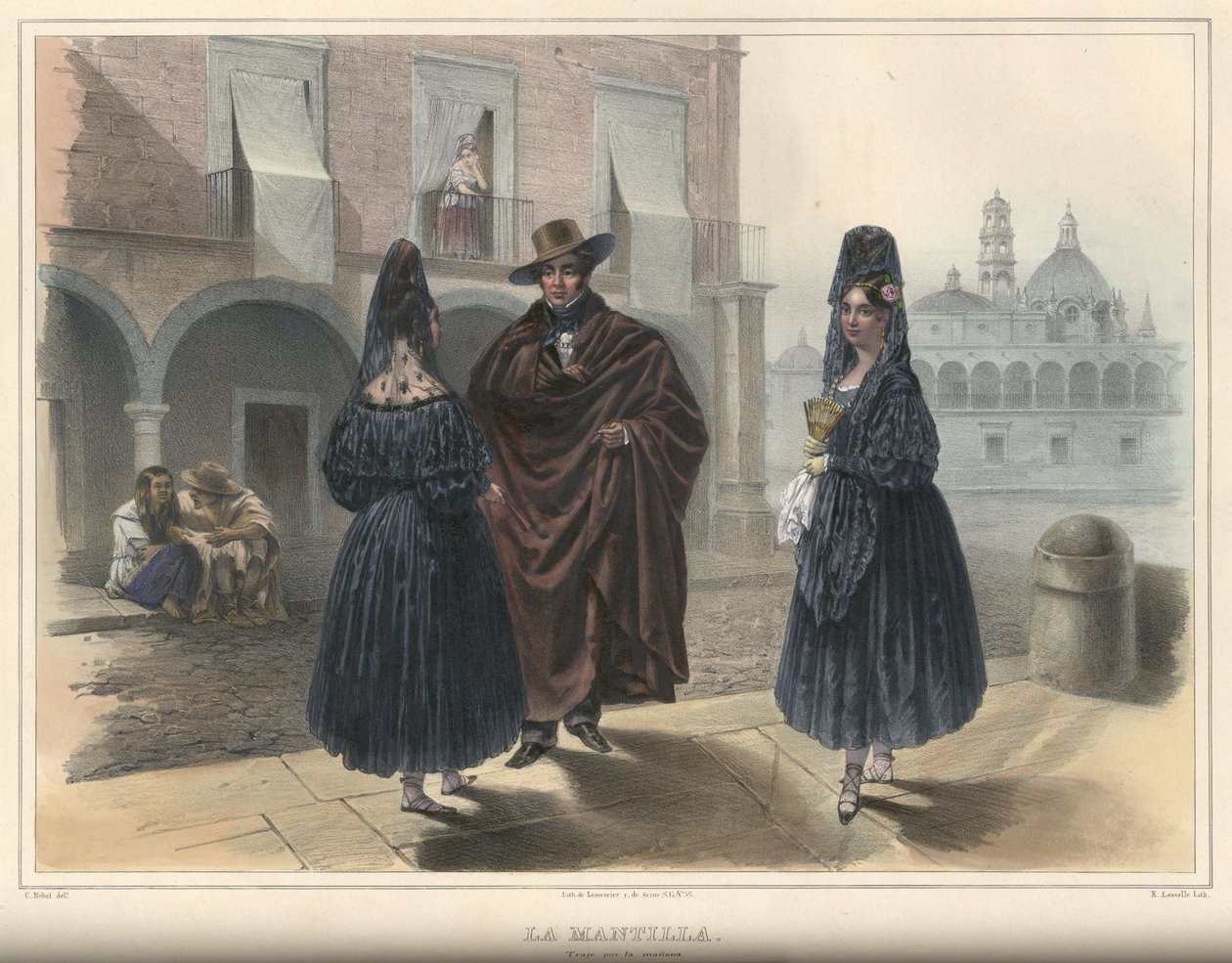 La Mantilla, kostüm grubu by Emile Lassalle