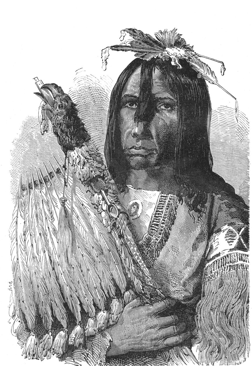 Amerika Birleşik Devletleri'nin Güneydoğusundan CREEKS Kızılderililerinin şefi. by Emile Antoine Bayard