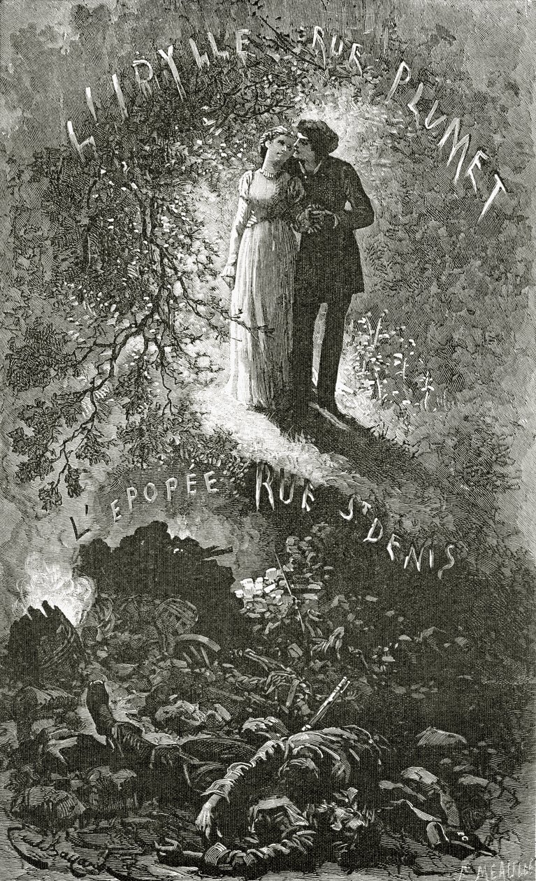 Marius ve Cosette, 19. Yüzyıl (bw gravür) by Emile Antoine Bayard
