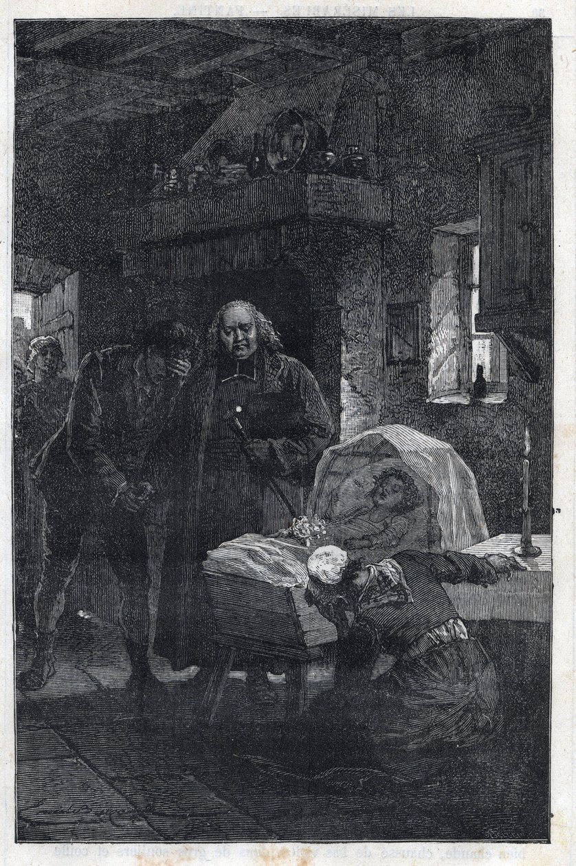 Yaslı Bir Aileyle Myriel Eveque - Emile Bayard