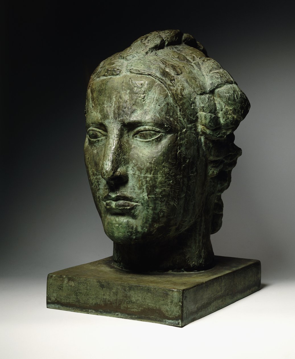 Özgürlük Başkanı; Tete de Liberte, c.1914 (yeşil patinalı bronz) by Emile Antoine Bourdelle