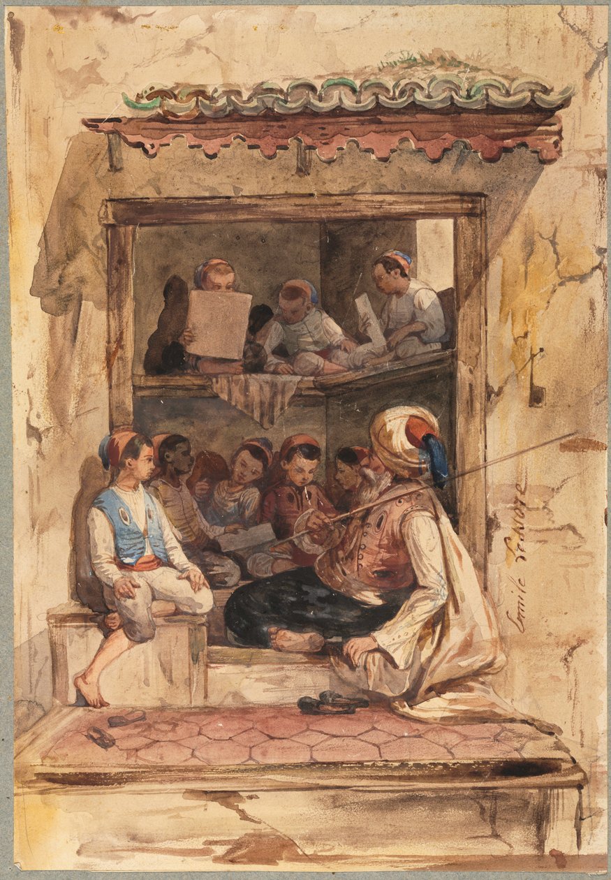 Erkek Okulu, 19. Yüzyıl. by Emile Aubert Lessoire