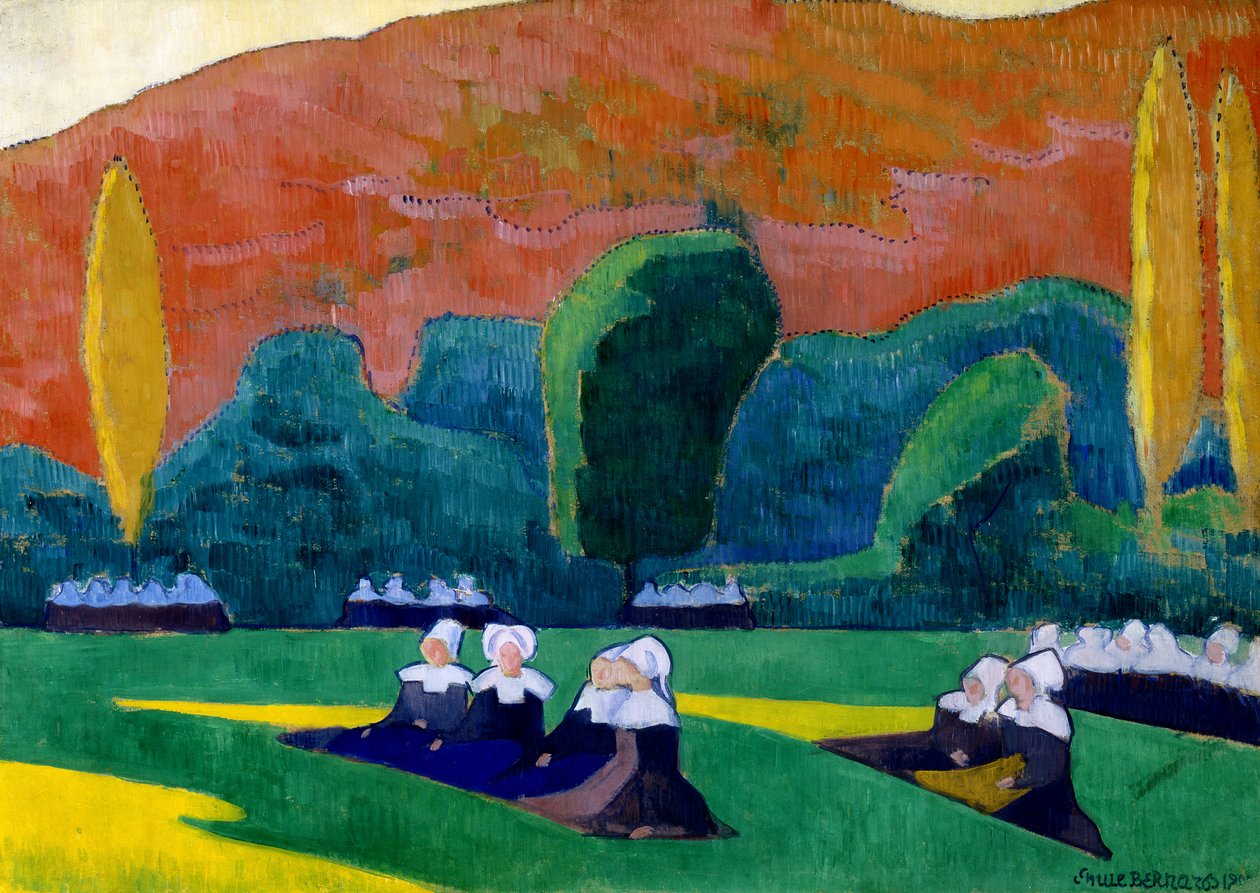 Bir Pardon Katılan Breton Kadınlar by Emile Bernard
