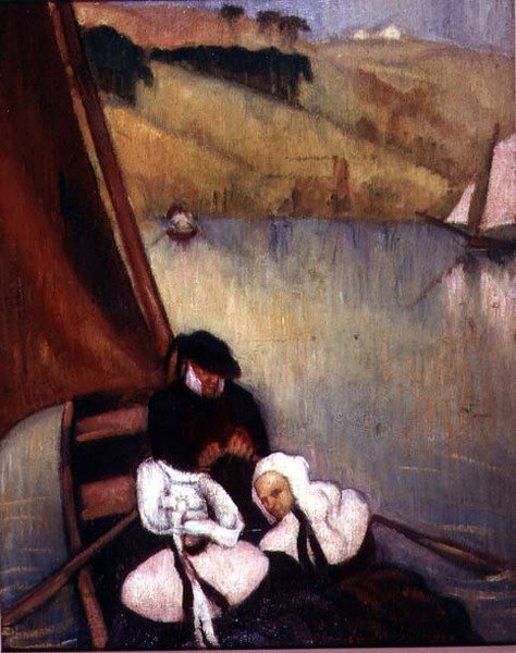 Vapurda Breton Kadınlar, 1900 dolayları (tuval üzerine yağlı boya) by Emile Bernard