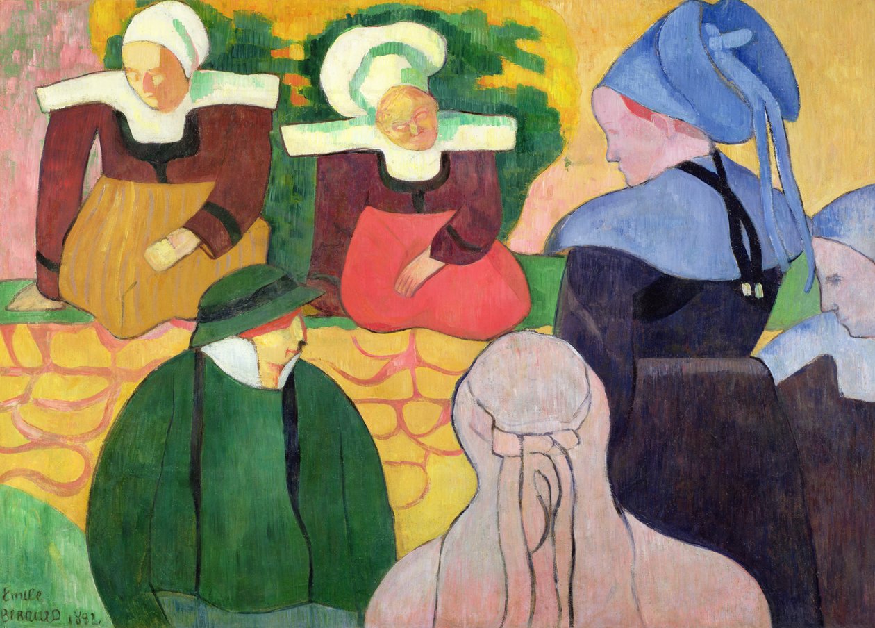 Duvardaki Breton Kadınlar by Emile Bernard