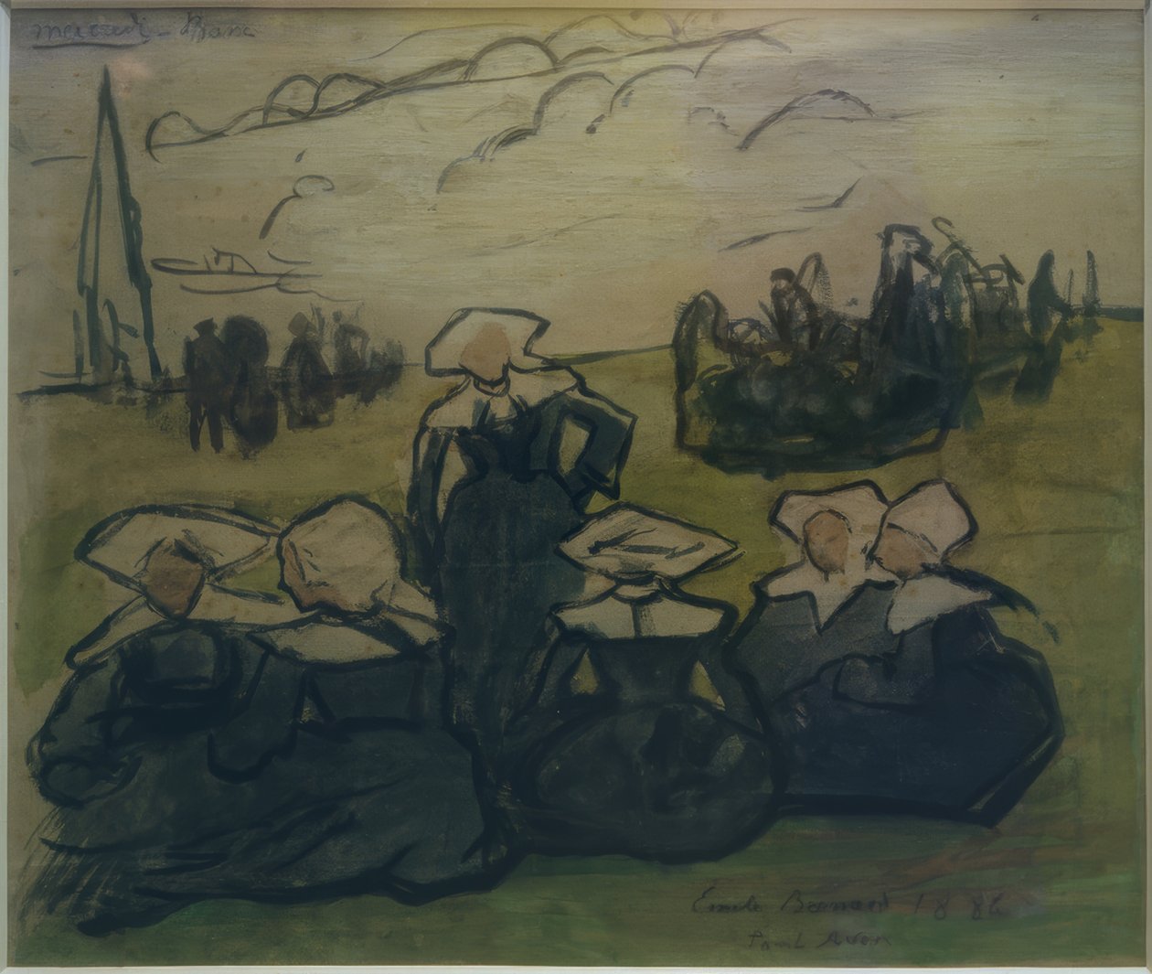 Çayırda Breton kadınları by Emile Bernard